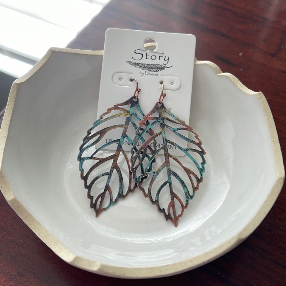 Leaf Dangle Earrings - image 1